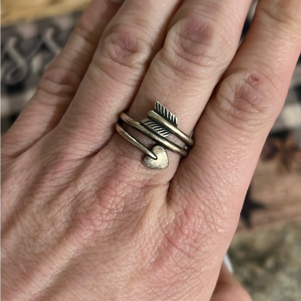 James Avery Silver Arrow and Heart Ring